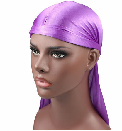 Silk satin long braided hair pirate hat