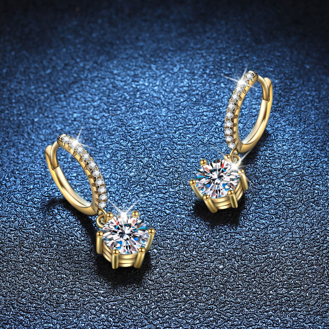 Moissanite sterling zilveren oorbellen