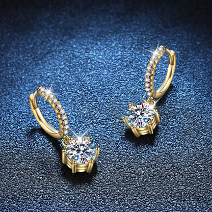 Moissanite sterling zilveren oorbellen