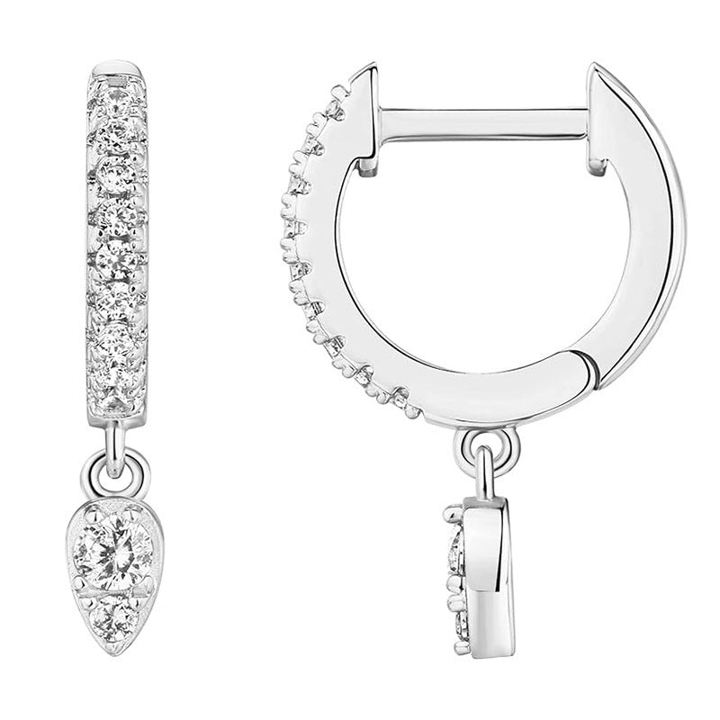 Brass Electroplated Zircon Stud Earrings