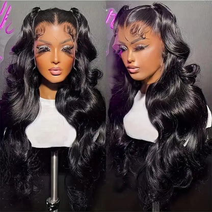 Golvend lang synthetische lace wig