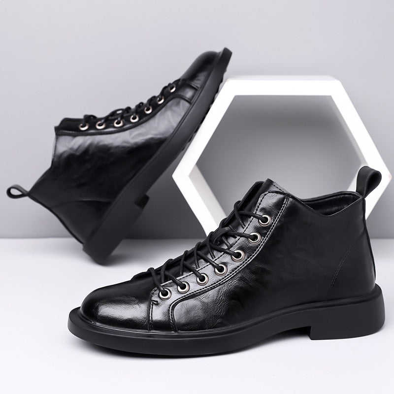 Mens Retro Martin Boots Soft Sole Lace-Up