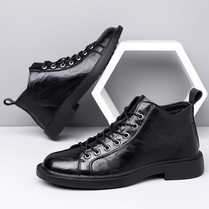 Mens Retro Martin Boots Soft Sole Lace-Up