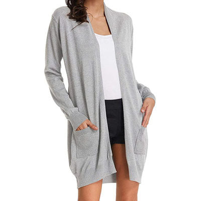 Dames open vest met lange mouwen en zakken