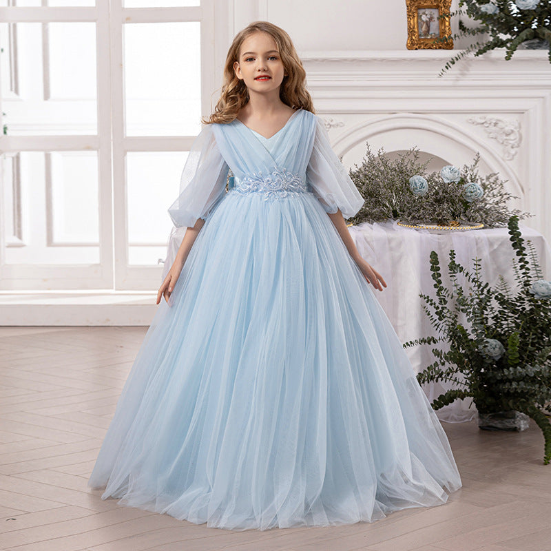 Little Girls Fluffy Princess Dress for Birthday Wedding Party