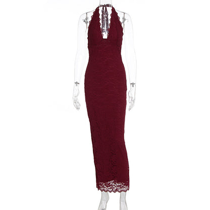 Elegant Chiffon Halter Neck Long Dress