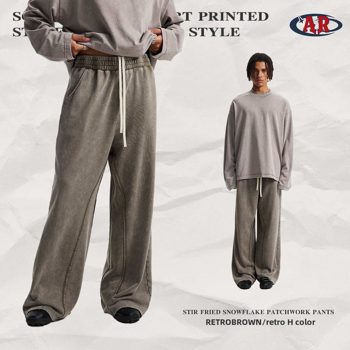 Retro Wide-Leg Men's Casual Pants