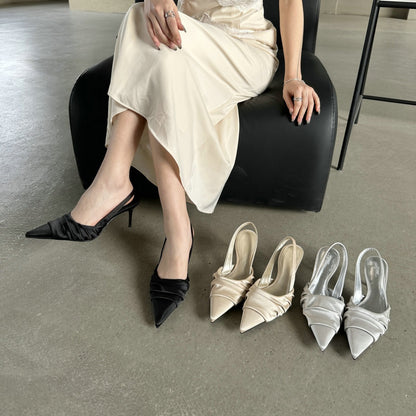 Stiletto-heel closed-toe sandals