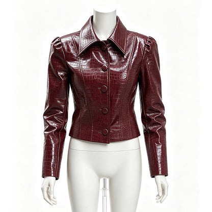 Crocodile Pattern Leather Texture Suit Set