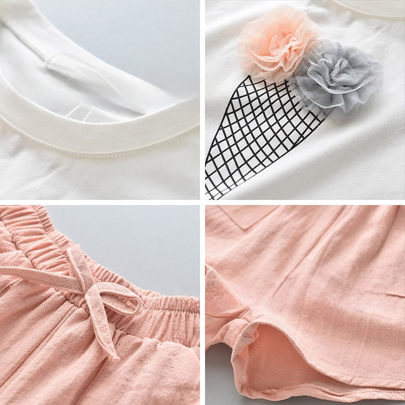 Meisjes katoenen T-shirt en shorts set