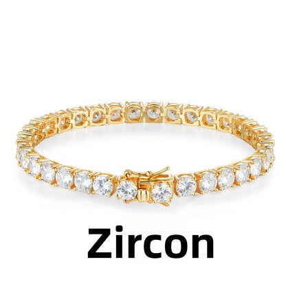Classic 18K Gold Electroplated Tennis Bracelet with Zircon/Moissanite Stones