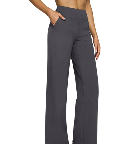 Casual High-Waisted Straight Pants Loose Pocket Yoga Pants