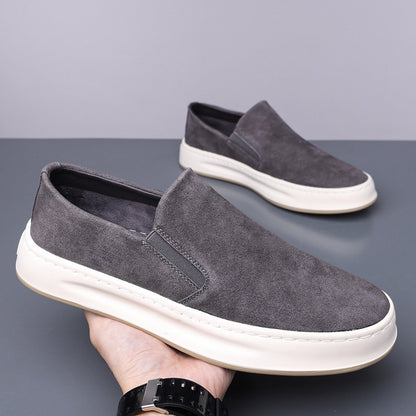 Men Casual Breathable Slip-On Loafers Solid Color Flat Sneakers