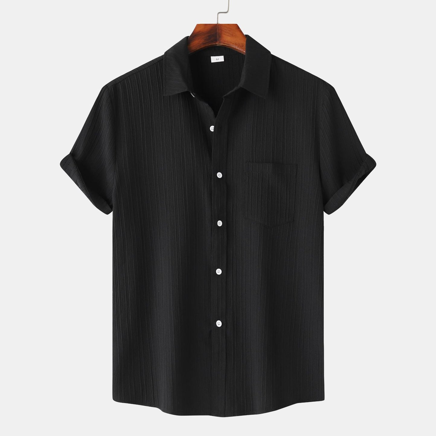 Mens Short Sleeve Lapel Shirt