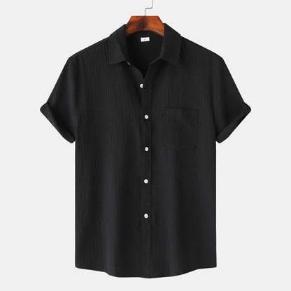 Mens Short Sleeve Lapel Shirt