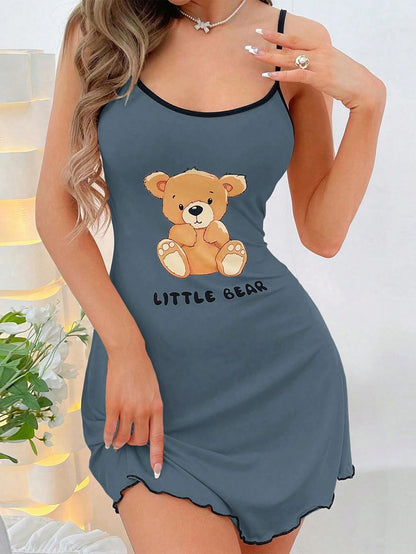 Womens Short Sleeveless Nightdress