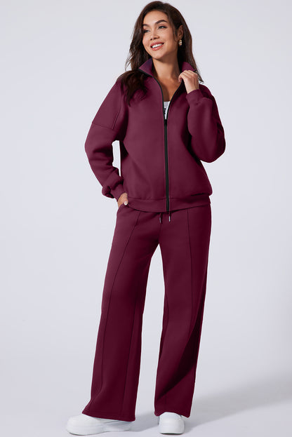 Sweatshirt met halve rits en bijpassende broek