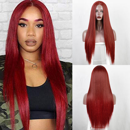 Lange stijle synthetische lace wig