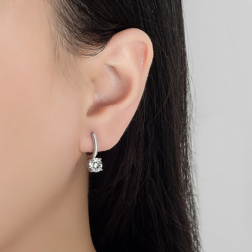 Classic Four-Claw Zircon Earrings