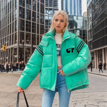 Dames kort oversized pufferjas met capuchon