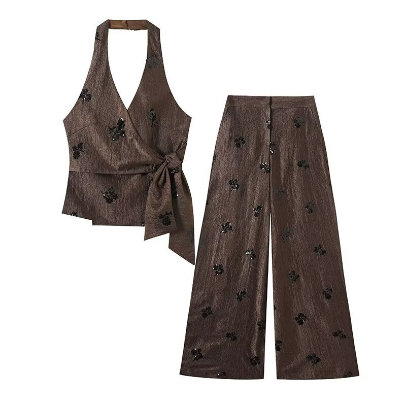 Neckline blouse set