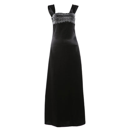 Elegant Rhinestone Backless Long Dress