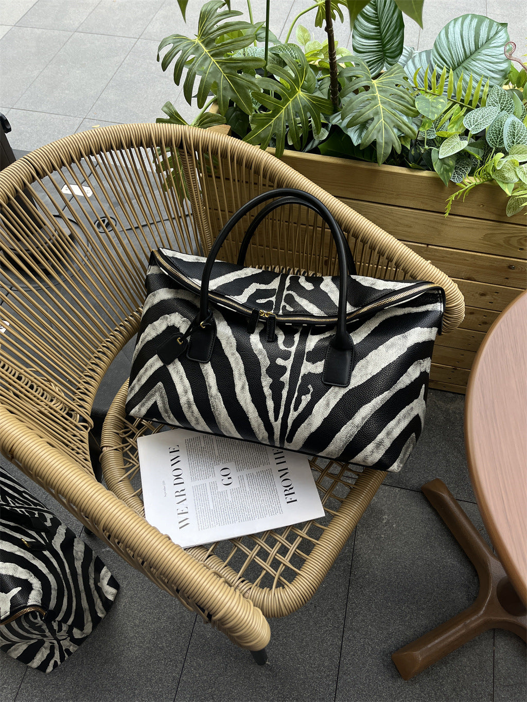 Zebra Pattern Travel Gym Duffel Bag