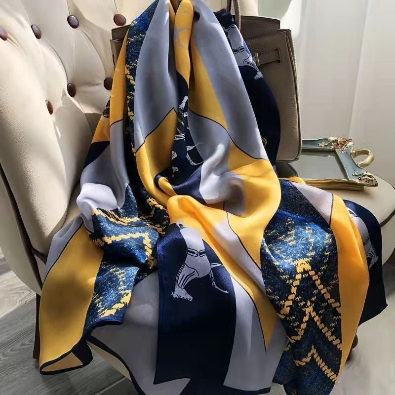 Women's Lijin Satin Scarf Floral Print Shawl