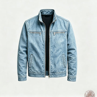 Mens Retro Casual Workwear Jacket Cotton Long Sleeve Coat