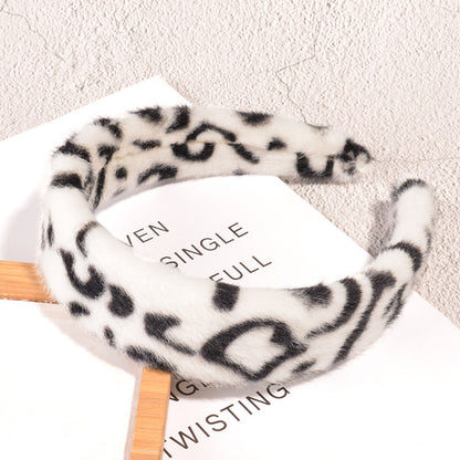 Luipaardprint pluizige haarband