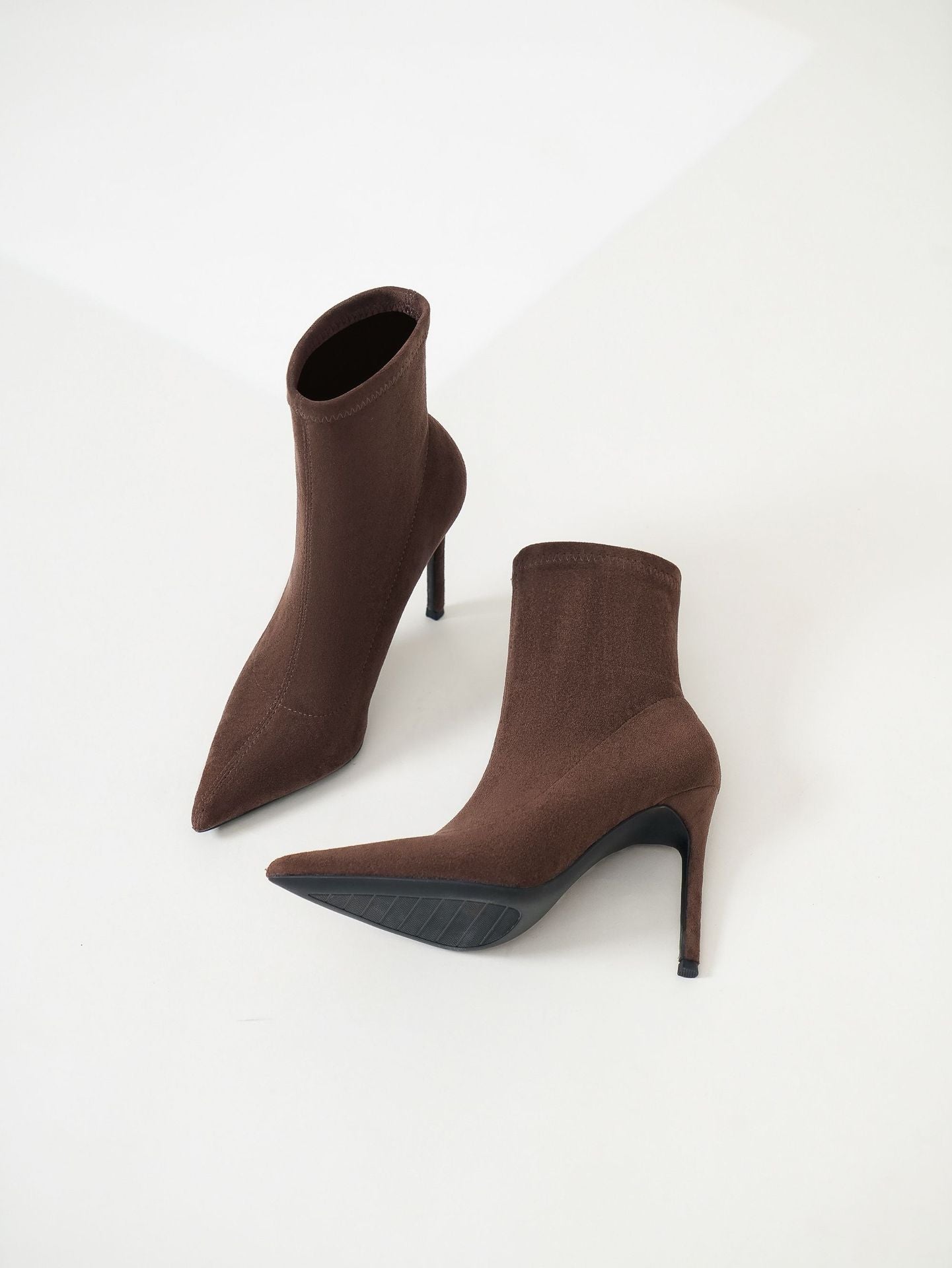 Fleece Lined Stretch Boots with Stiletto Heel