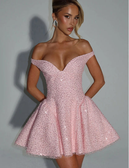 Elegante jurk met pailletten en open rug