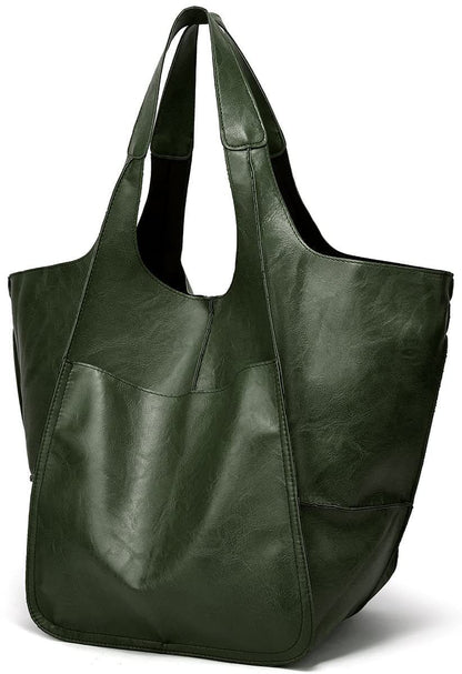 Simple Soft Leather Large Capacity Shoulder Hand Tote Bag