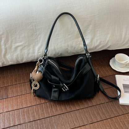 Vintage Suede Shoulder Bag for Women