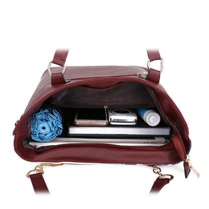 Graffiti Print PU Crossbody Bag Set