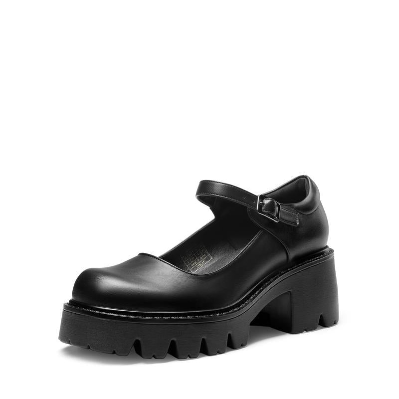 French Retro Chunky Heel Mary Jane Shoes