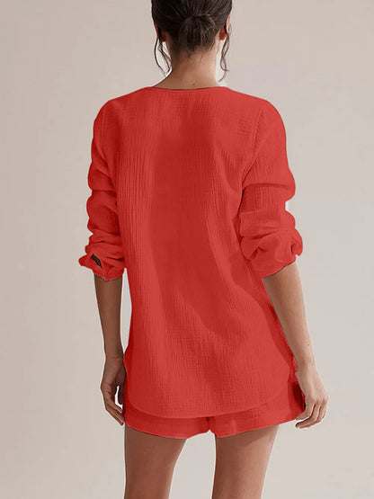Ladies' summer pajamas made of pure cotton gauze