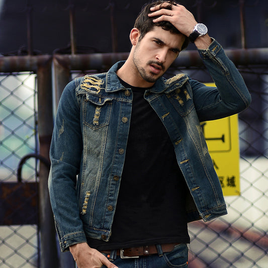 Trendy slanke heren denimjack