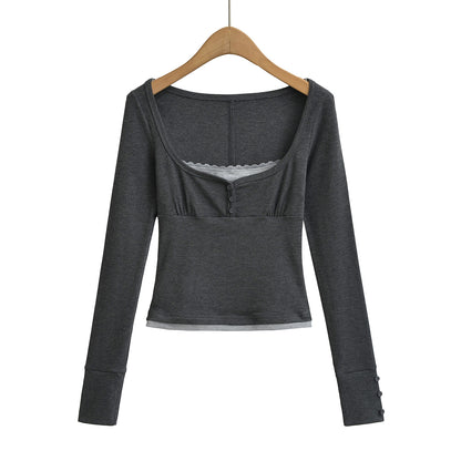 Lace lace slim fit top