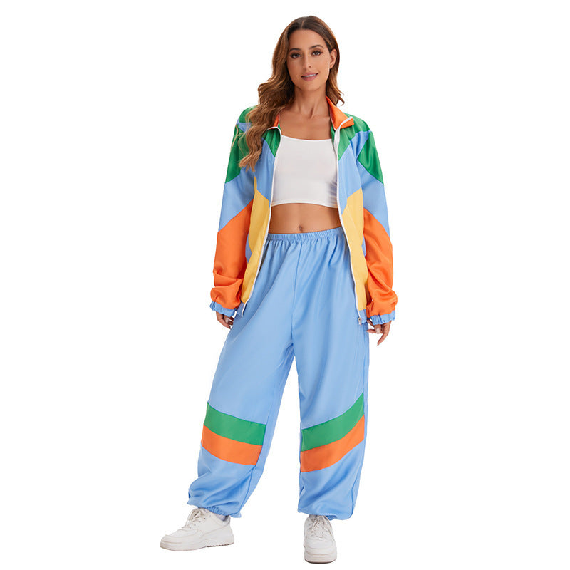 Retro trainingspak met kleurblokken voor dames