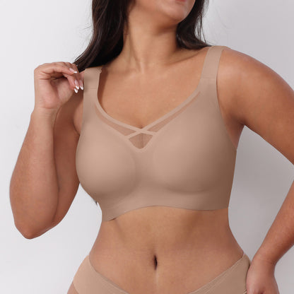Plus Size Women's Bra with Large Cup Gathered, Breathable Mesh Customization