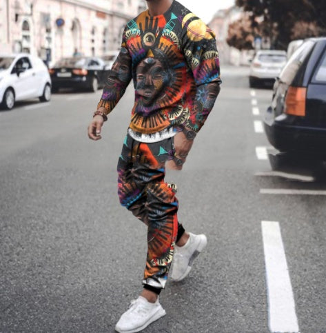 Ronde hals T-shirt Lange mouwen Sportbroek Tweedelige set