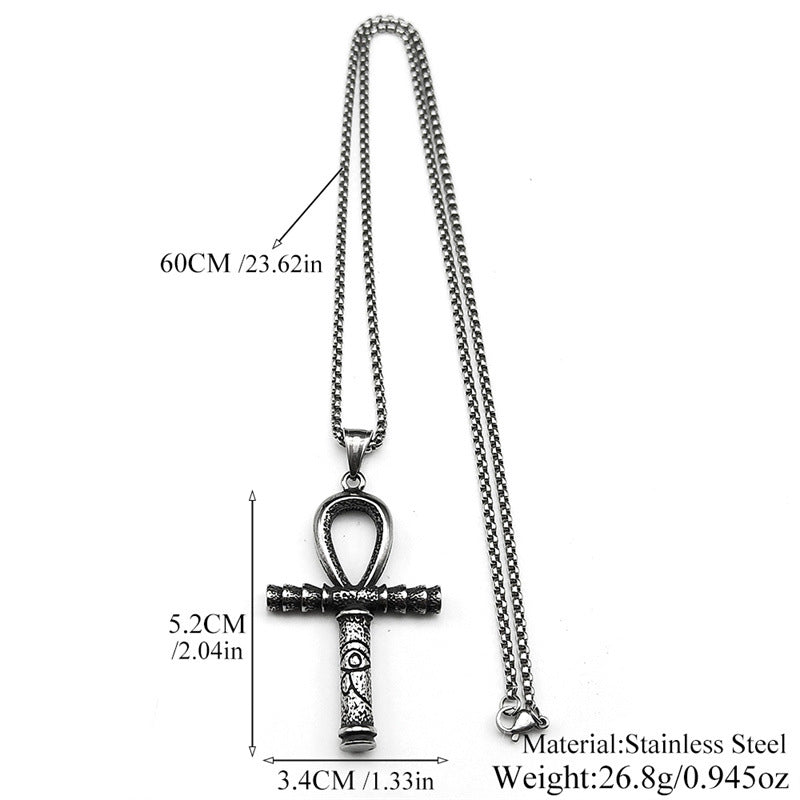 Pendant Necklace Retro Titanium Steel Scepter Men's Necklace Pendant