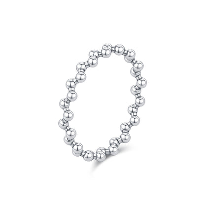 S925 Sterling Silver Beaded Ring
