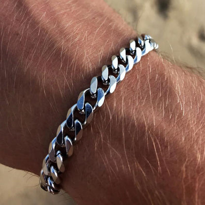 men's titanium steel bracelet six-sided grindingbracelet