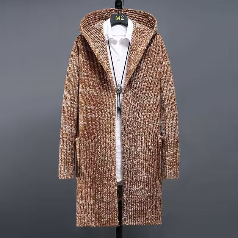 Mens Hooded Knit Cardigan