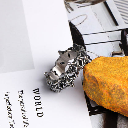 Five-Pointed Star Titanium Steel Fashion Ring