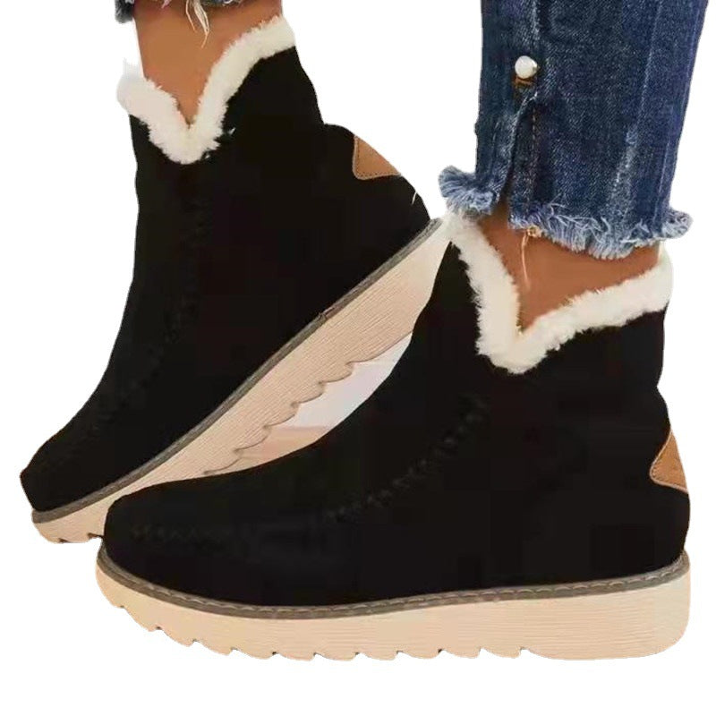 Womens Retro Suede Snow Boots