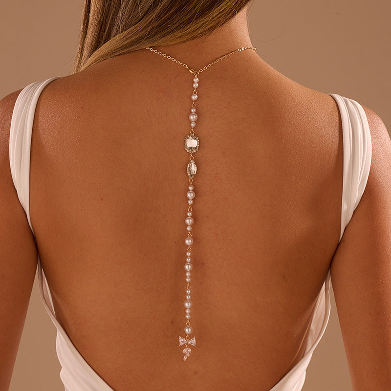 Elegant Geometric Body Chain with Rhinestone Accents