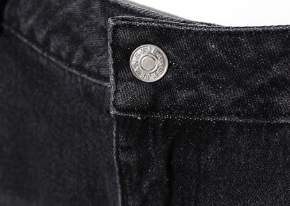 Niche Designer Jeans Strik Decoratie Losse Fit